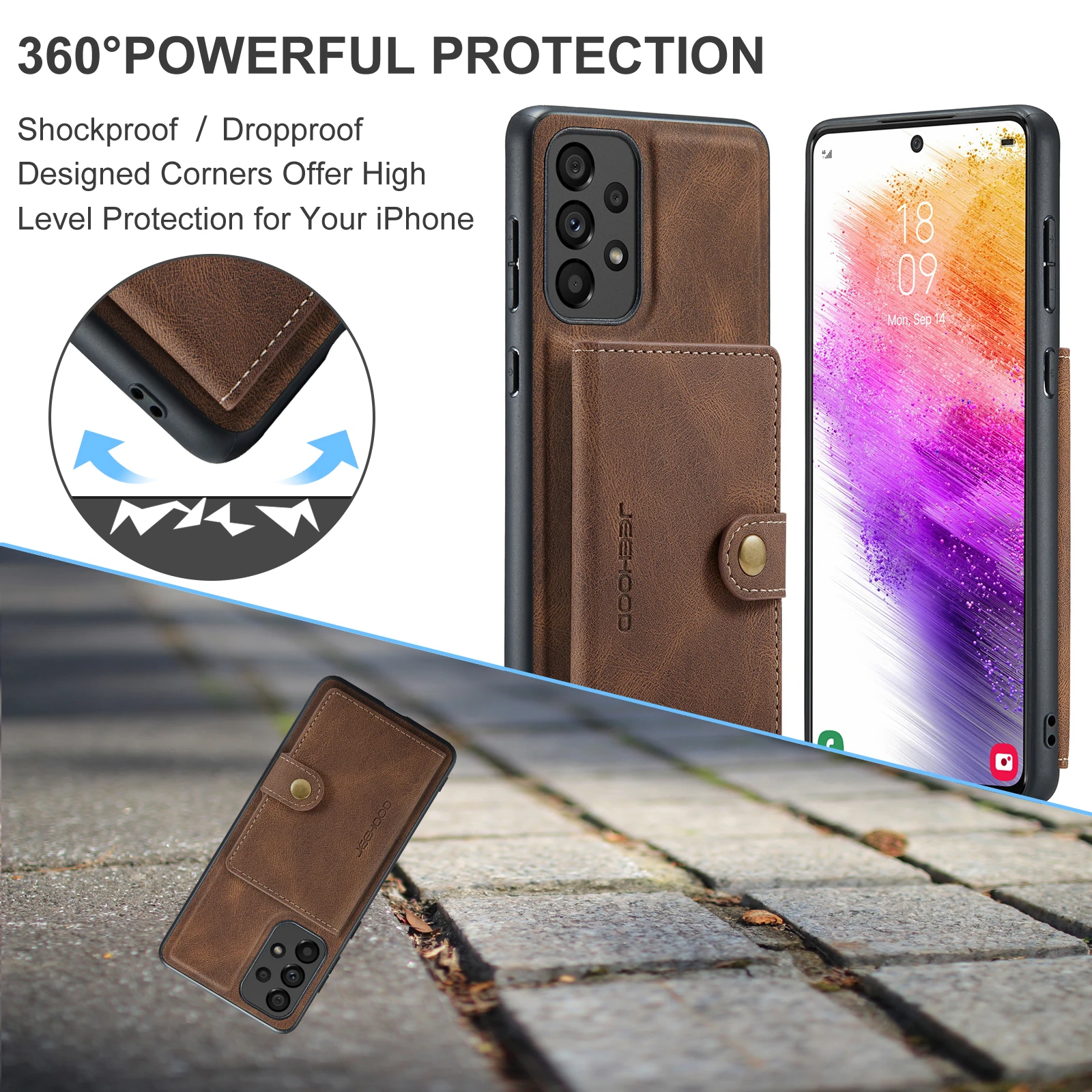 360 Powerful Protection Functional Kickstand Case For Samsung Galaxy A51 52 53 54 71 72 73 12 13 14 22 32 Securely Wallet Cover