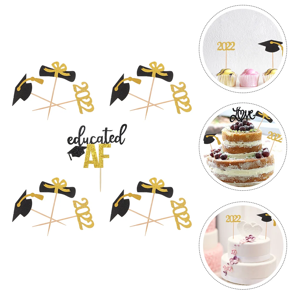 

13Pcs Creative Graduation Cake Decors Party Cake Picks Cupcake Dessert Toppers