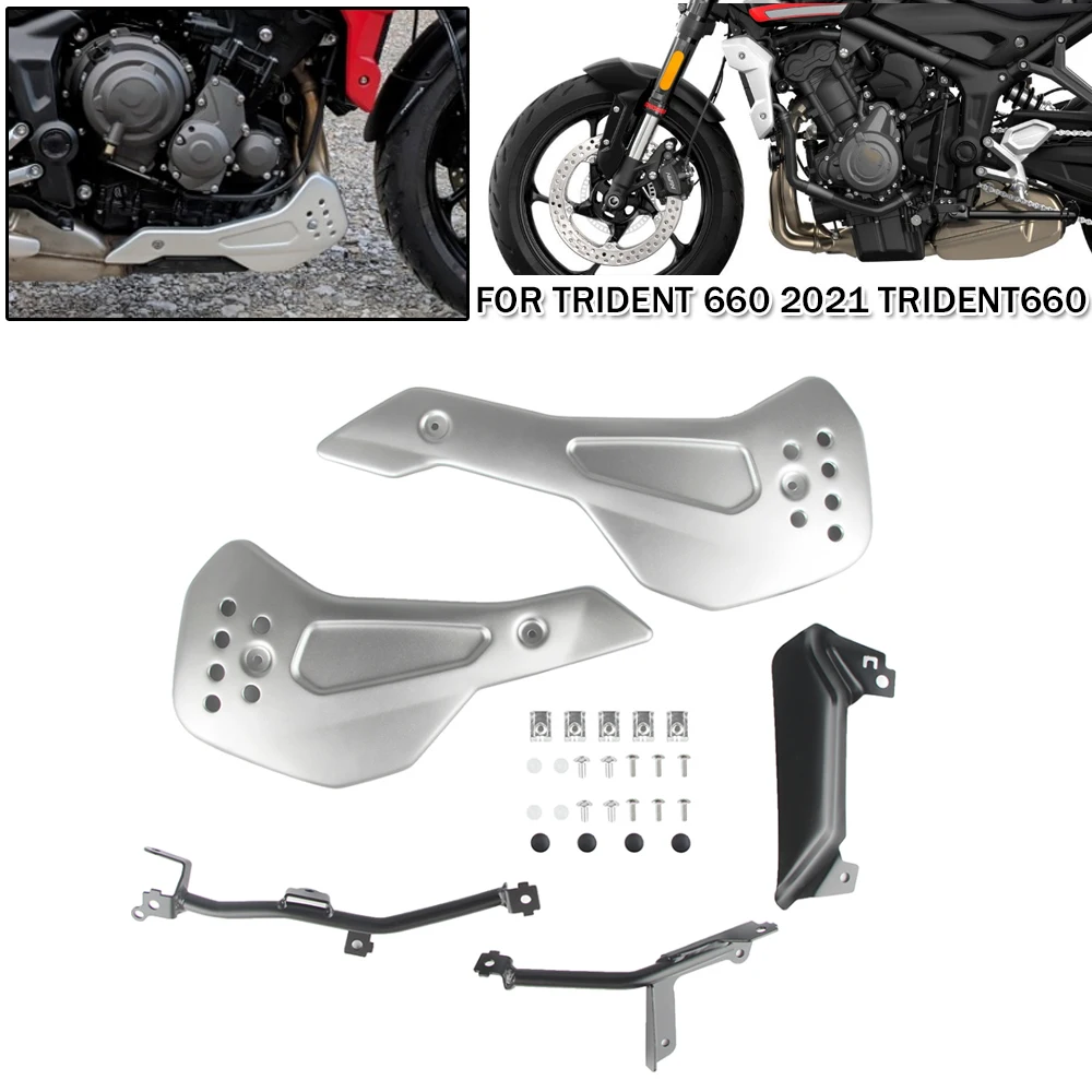 

Motorcycle Accessories Lower Engine Belly Protection Plate Kit Side Fairing Cover Guard For Trident 660 2021 2022 For Trident660