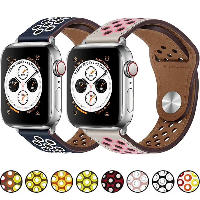 Кожаный ремешок для Apple Watch Band Ultra 2 спортивный браслет-Petula совместимый с iWatch Series 9 8