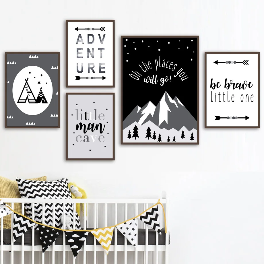 

Mountain Forest Arrow Quote Nursery Wall Art Canvas Painting Nordic Posters And Prints Wall Pictures Girl Boy Kids Room Decor