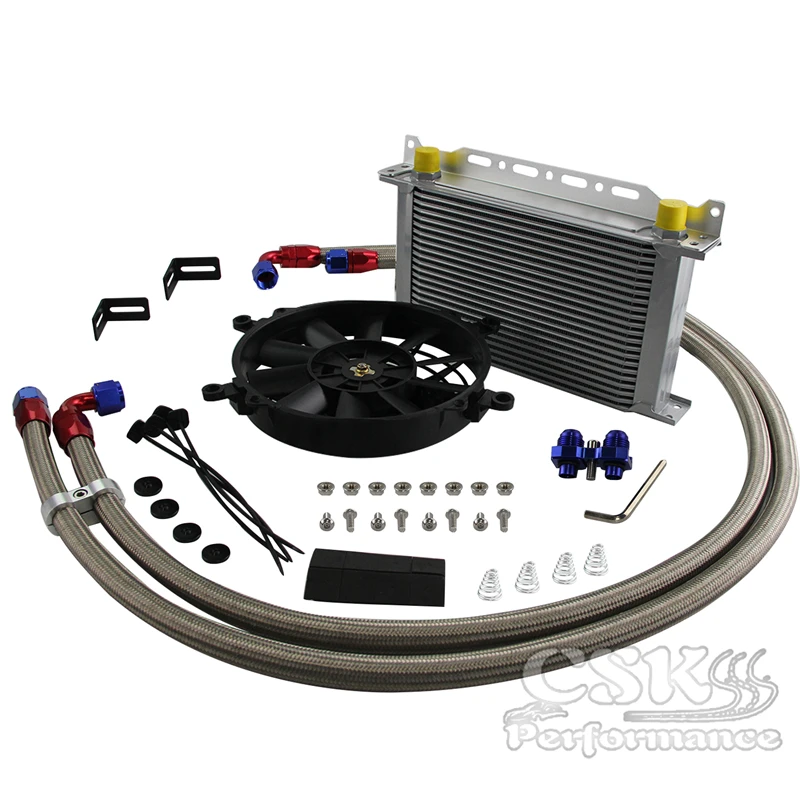 

AN10 22 Row Oil Cooler For BMW E82 135i E36 E46 M3 E90 E92 E93 335i 335is + Fan