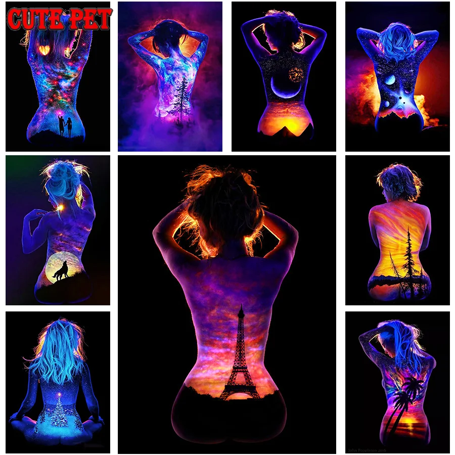 Боди-арт сделай сам алмазная живопись вышивка крестиком полноразмерная Алмазная