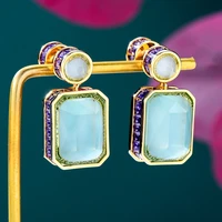 soramoore luxury fashion vintage drop earrings for women wedding geometric earring brincos female diy jewelry gift high quality