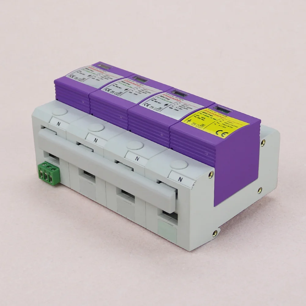 Производитель SPD 30+ лет Telebahn T1+T2 AC 230 В/400 В/255 В 25 кА 50 75 100 3-фазные устройства защиты