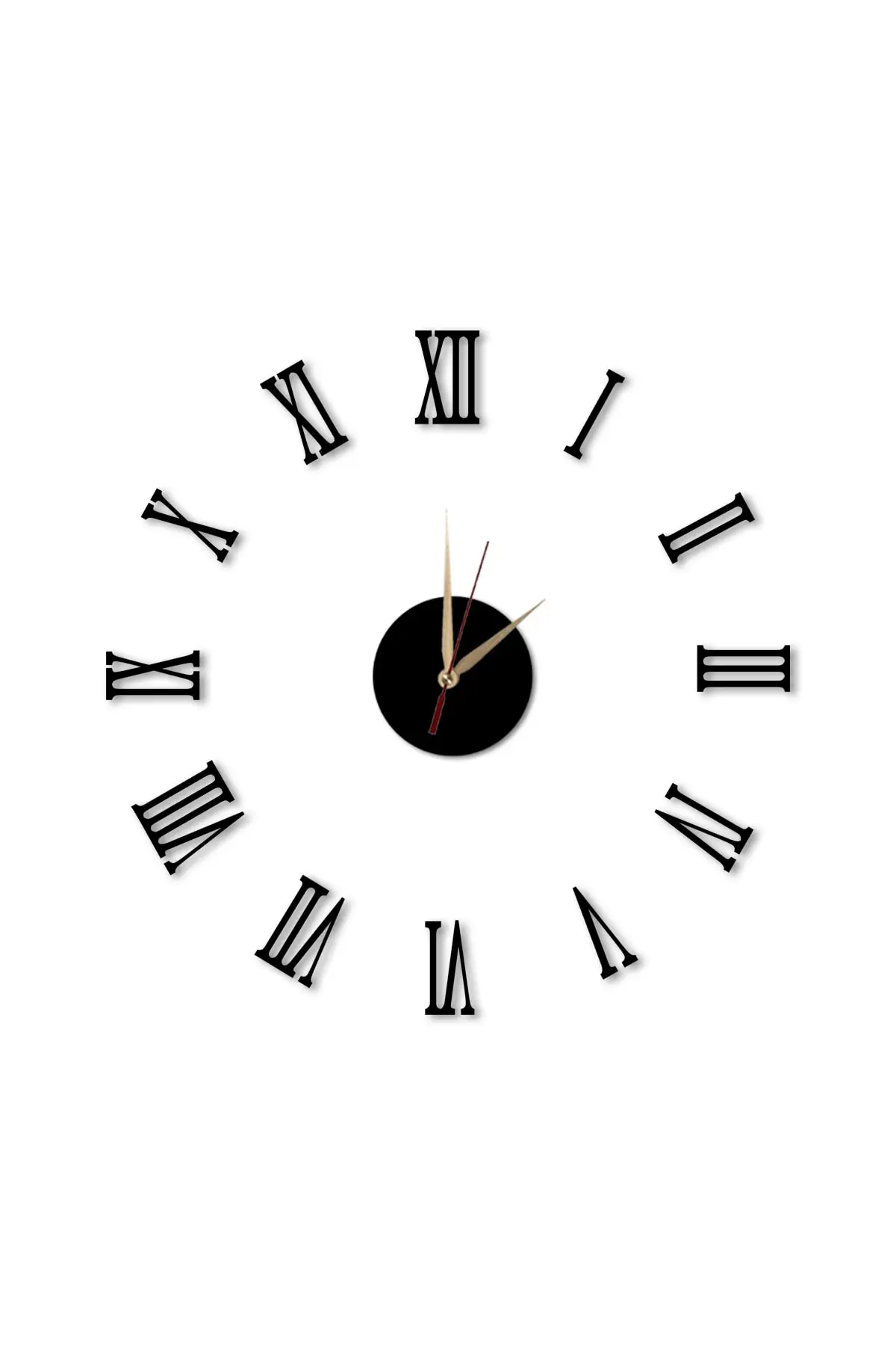 Wooden Decorative Wall Clock Big Size Centennial Roman Numeral Modern Home Decoration Analog Metal Clock Round for Living Room