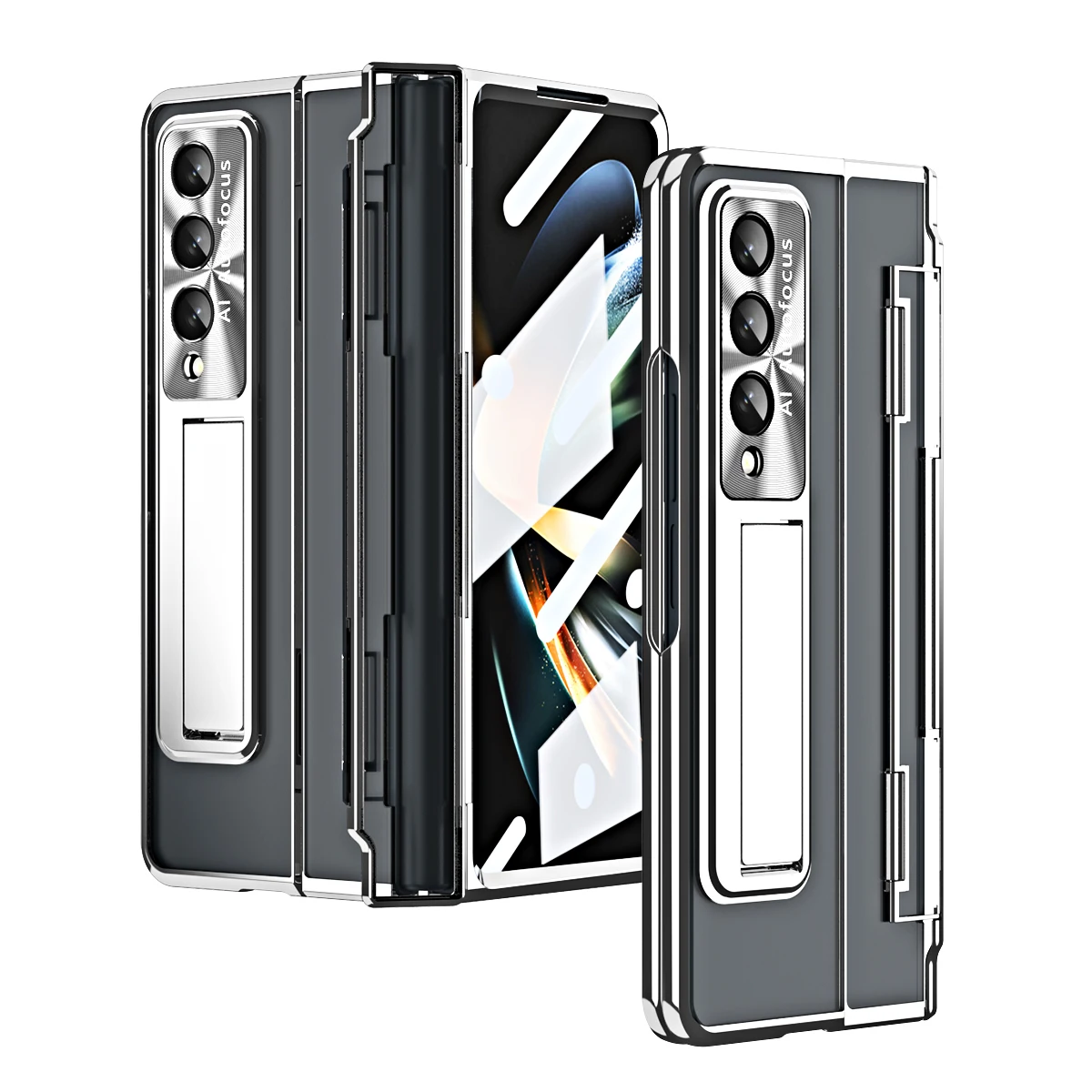 

Samsung Galaxy Z Fold 4 phone case transparent plated Silver