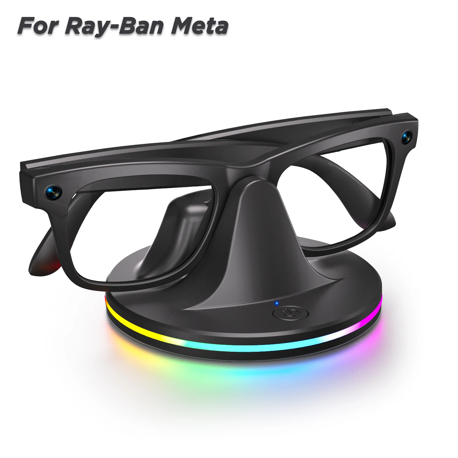 Фото Док-станция для зарядки RGB для очков RayBan Meta Smart Ai Wayfarer/Headliner/Skyler/Oakley HSTN, портативная подставка для зарядного устройства и кабель USB-C №1