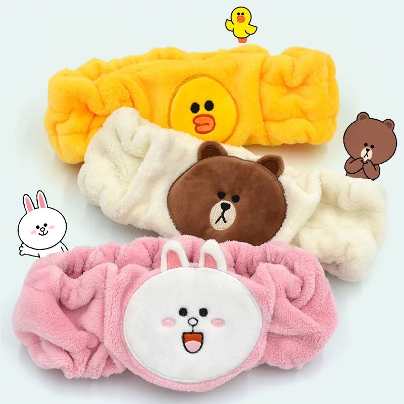 

Line Friends Brown Cony Sally Cartoon Series Plush Toy Home Gift Girl's Face Washing Band Hair Band