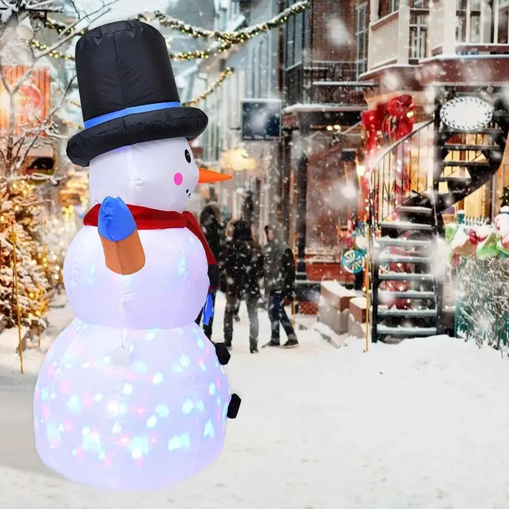 

1.2m 47" Christmas Lighted Inflatable Snowman Led Light Toy Decoration Dolls Led Yard Prop For Household Parties Ornaments O3b7