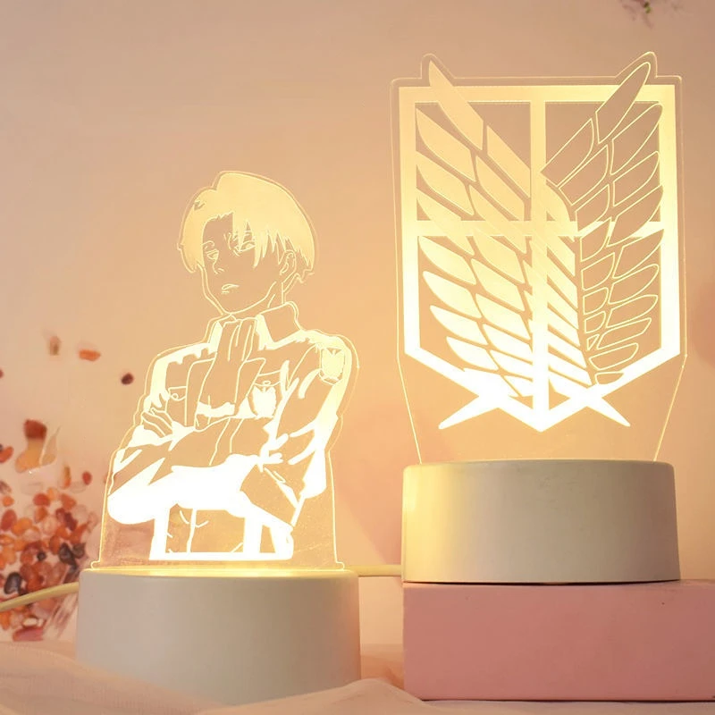 

Игрушечные фигурки «атака на Титанов» светильник, 3D ночник Эрена джагера, акриловый светодиодный цветной светильник, предметы интерьера