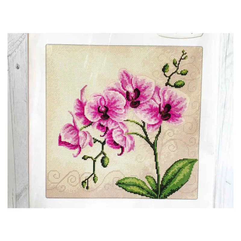 Фото Наборы для вышивания Amishop-Orchid, вышивка крестиком, розовые цветы, сделай сам, Luca-S, B2227 №1