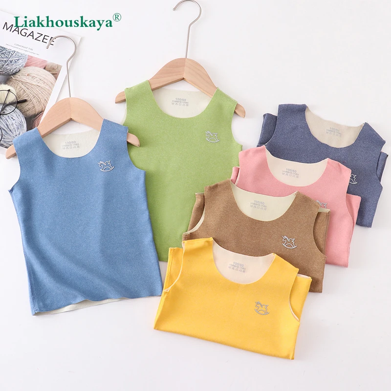 

90-160cm Children'S Top Toddler Boy Tank Tops Kids Derong Undershirt Boys Girls Camisole Cotton Soft Singlet Child Teenager