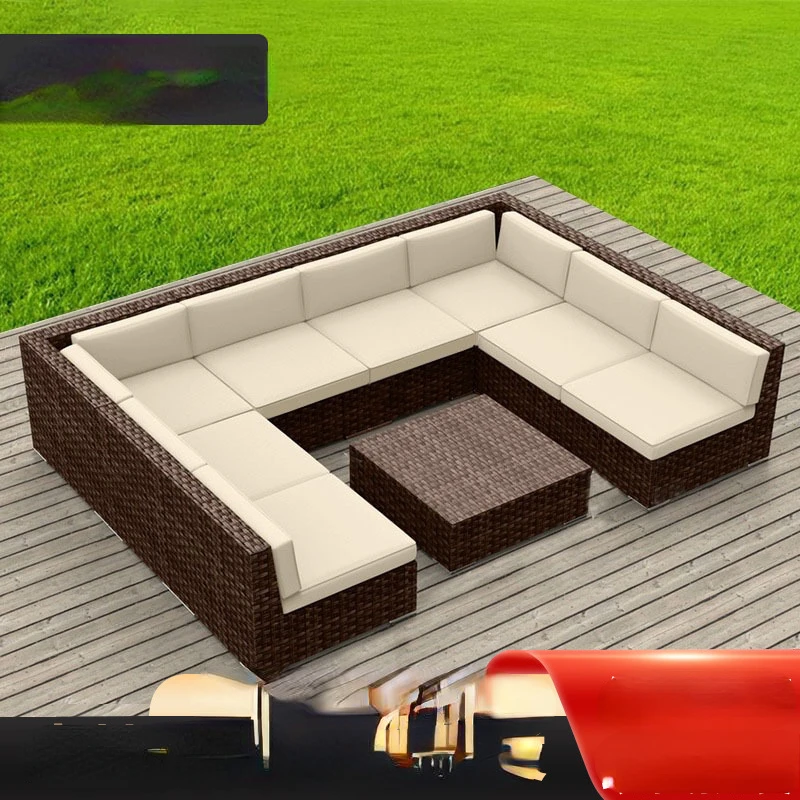 

Outdoor Courtyard Office Building Reception Area Sales Center round Sofa Outdoor Rattan Chair Negotiation Large Combination Sofa
