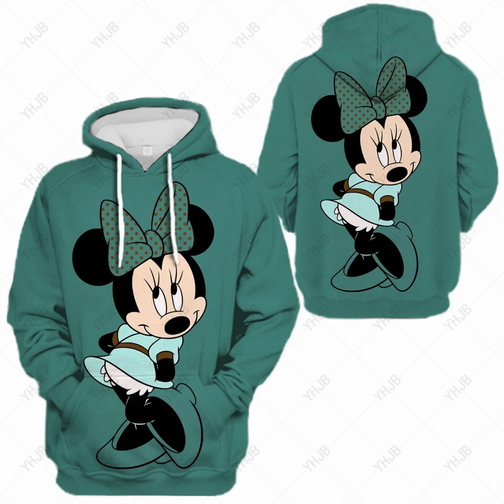 

Disney Anime Oversize Mickey Mouse Hooded Sweatshirt Women Men Autumn Winter Thick Warm 90s Aesthetic Hoodie Streetwear