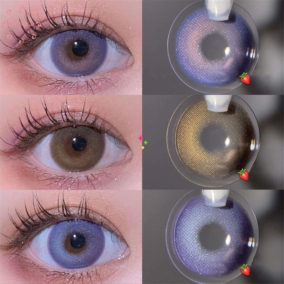 easysmall cherry violet power unique colored contact lenses for eyes contact lens eye color big beautiful pupil 2pcspair free global shipping