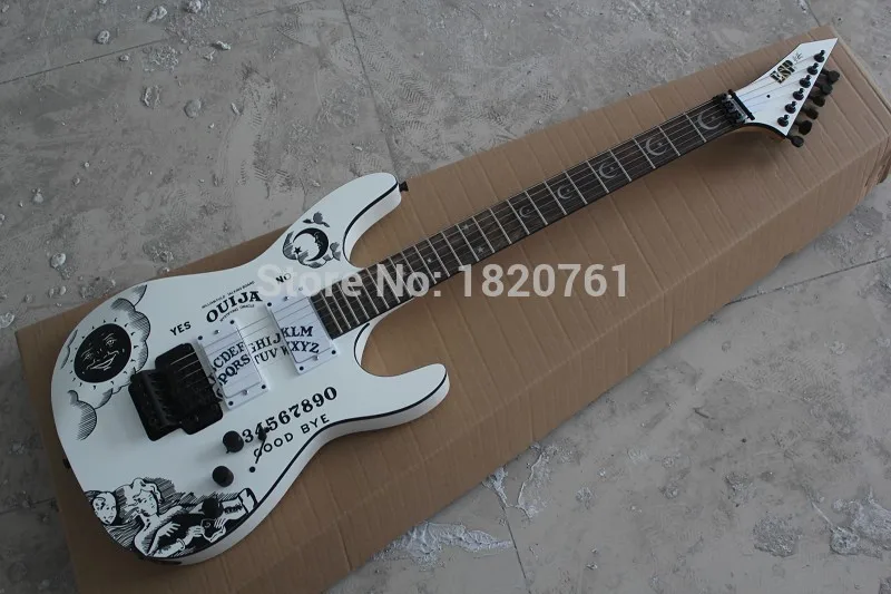 

Top Quality .. Custom Shop KH-2 Ouija Kirk Hammett Cynthia White Electric Guitar 14510