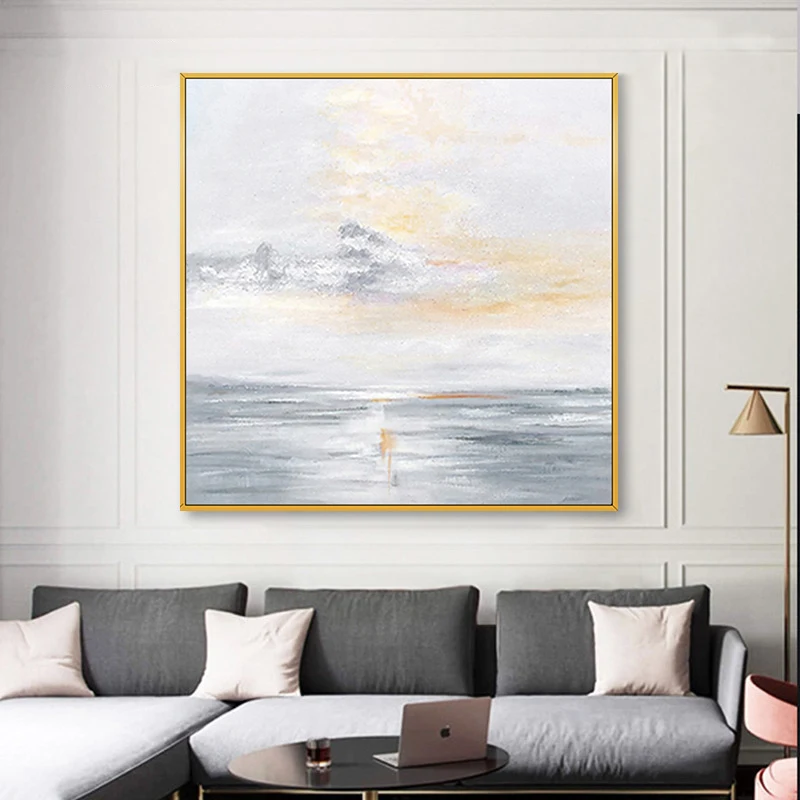 

Hand-painted Abstract Oil Painting Modern Living Room Landscape Painting Large Dining Room Decoration Painting Canvas Frameless