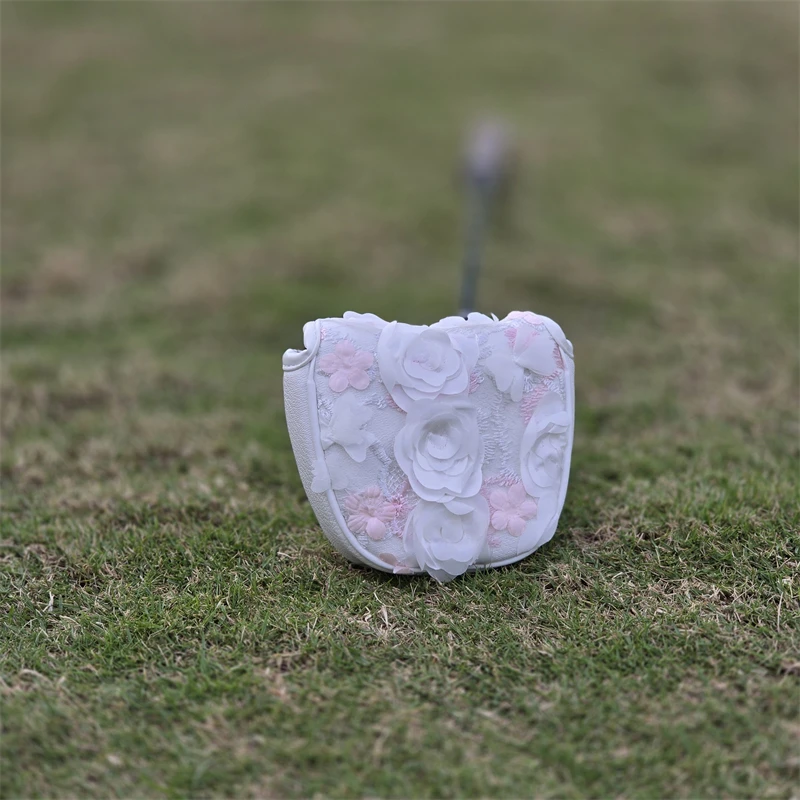 Фото Чехлы на голову для гольф-клуба Petal Flower Fairy Driver Fairway (FW) Wood Hybrid (UT) Белые цветы Женский стиль, Golf Blade Mallet Put №4
