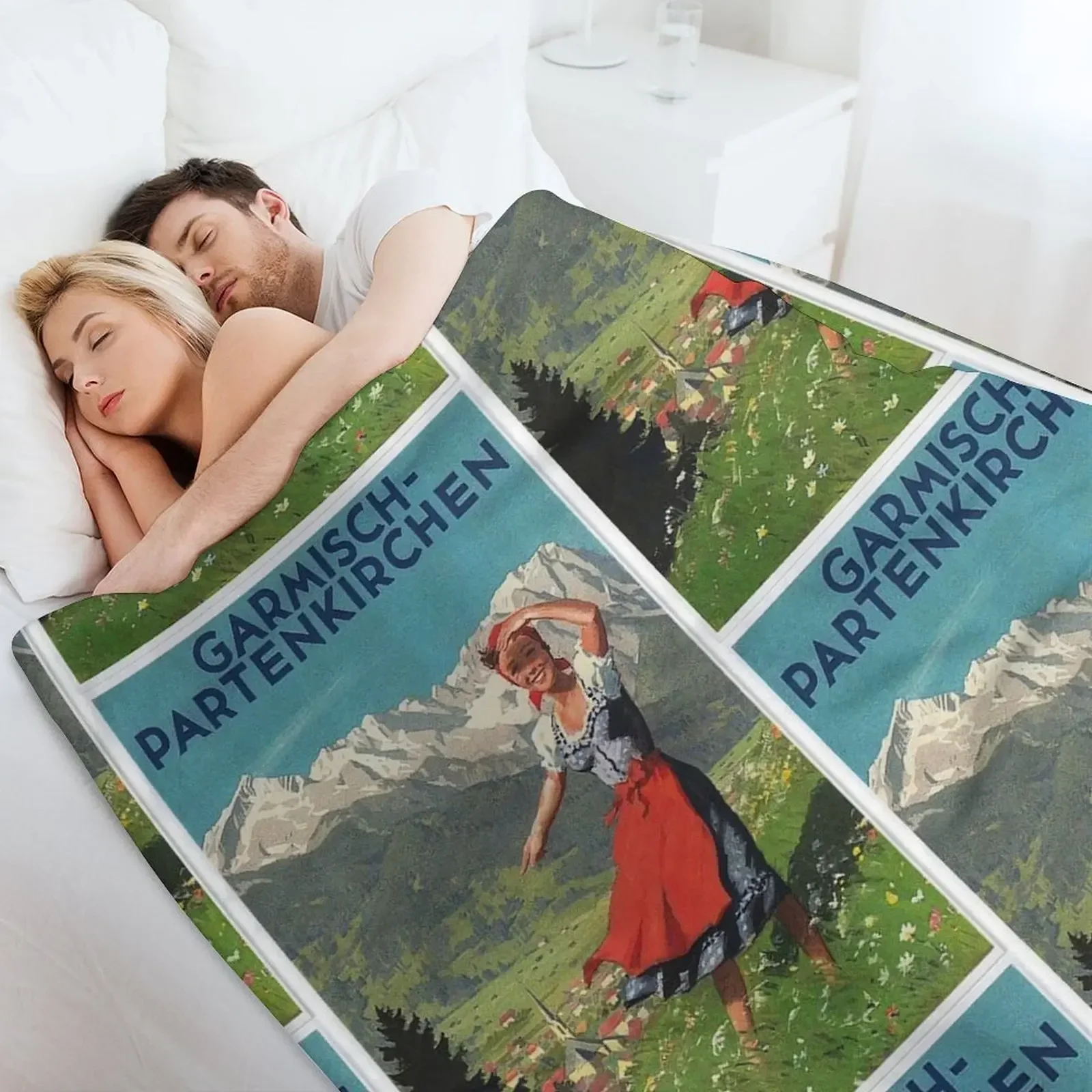 Винтажный туристический постер Garmisch legnkirch декоративное одеяло Плюшевые Милые