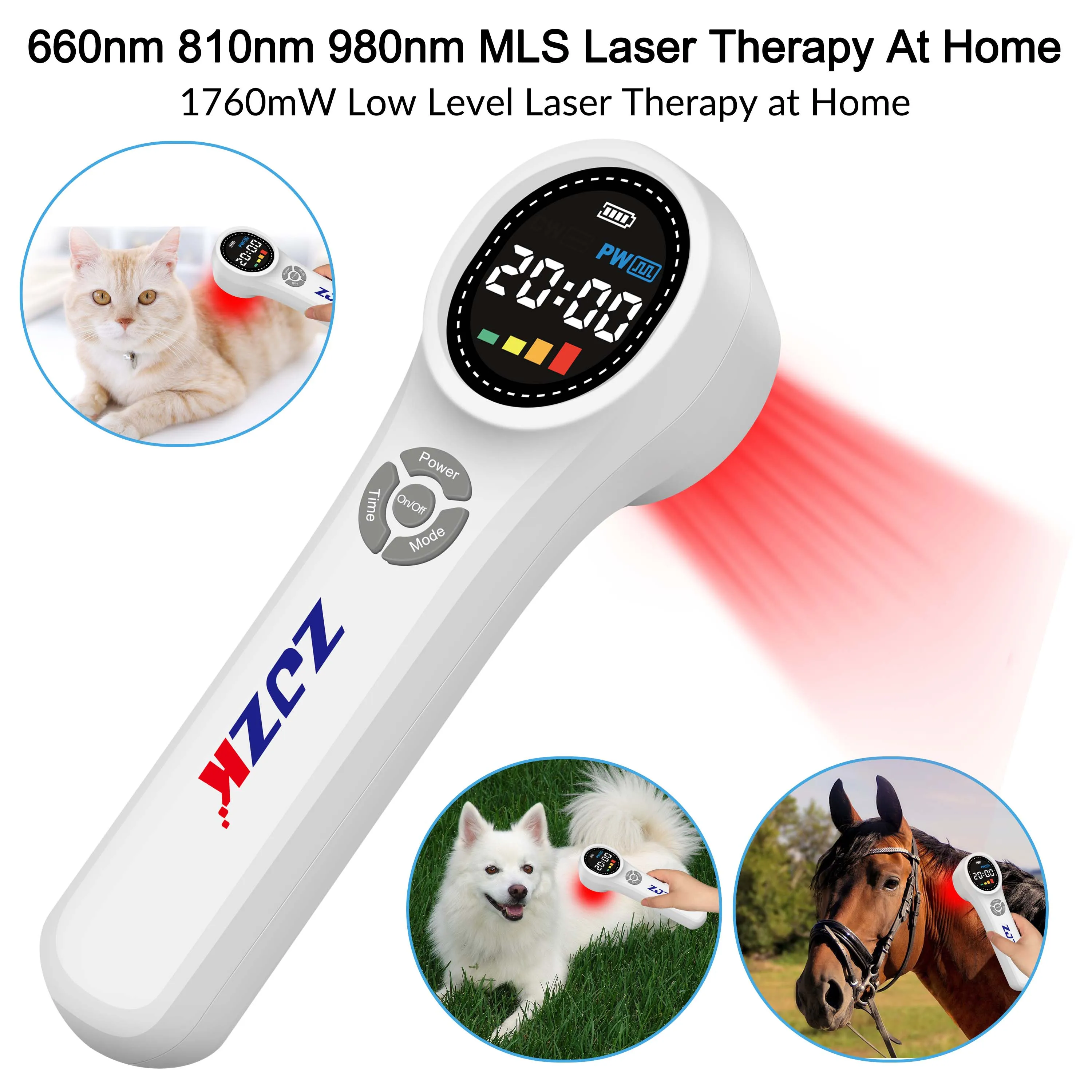 ZJZK Холодная лазерная терапия Reddit 1760 мВт для уменьшения отеков 660 нм x 16 диодов