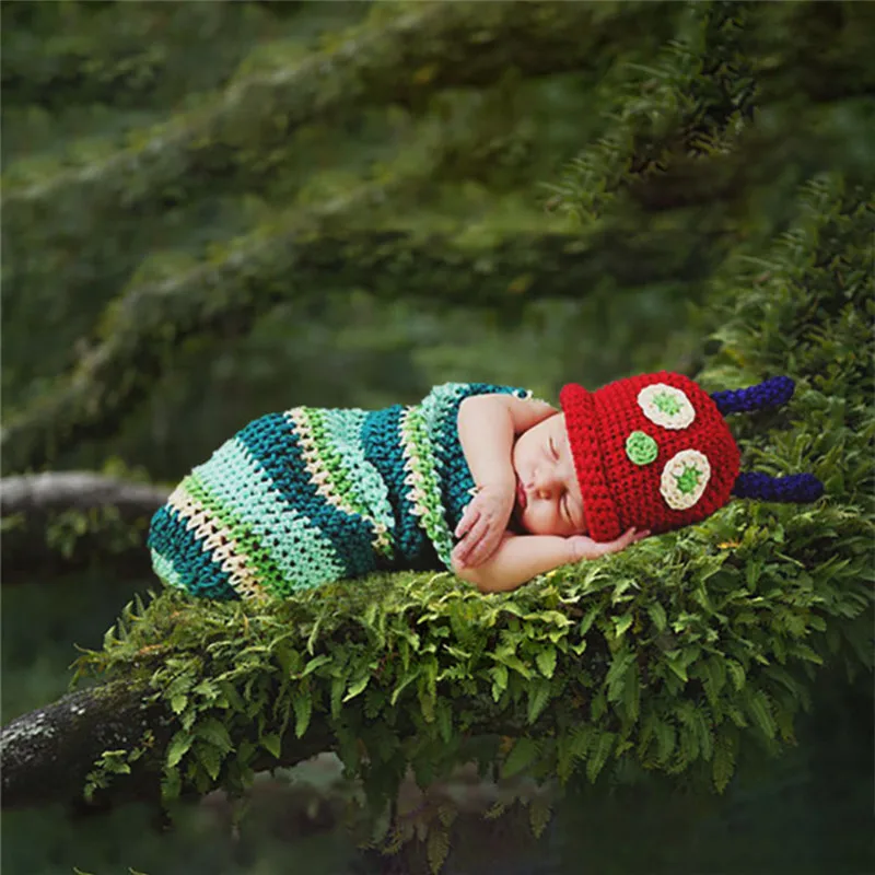 Newborn Photography Props for Baby Costume Cute Crochet Knit Costume Infant Birthday Photo Shoot Baby Clothes New Born