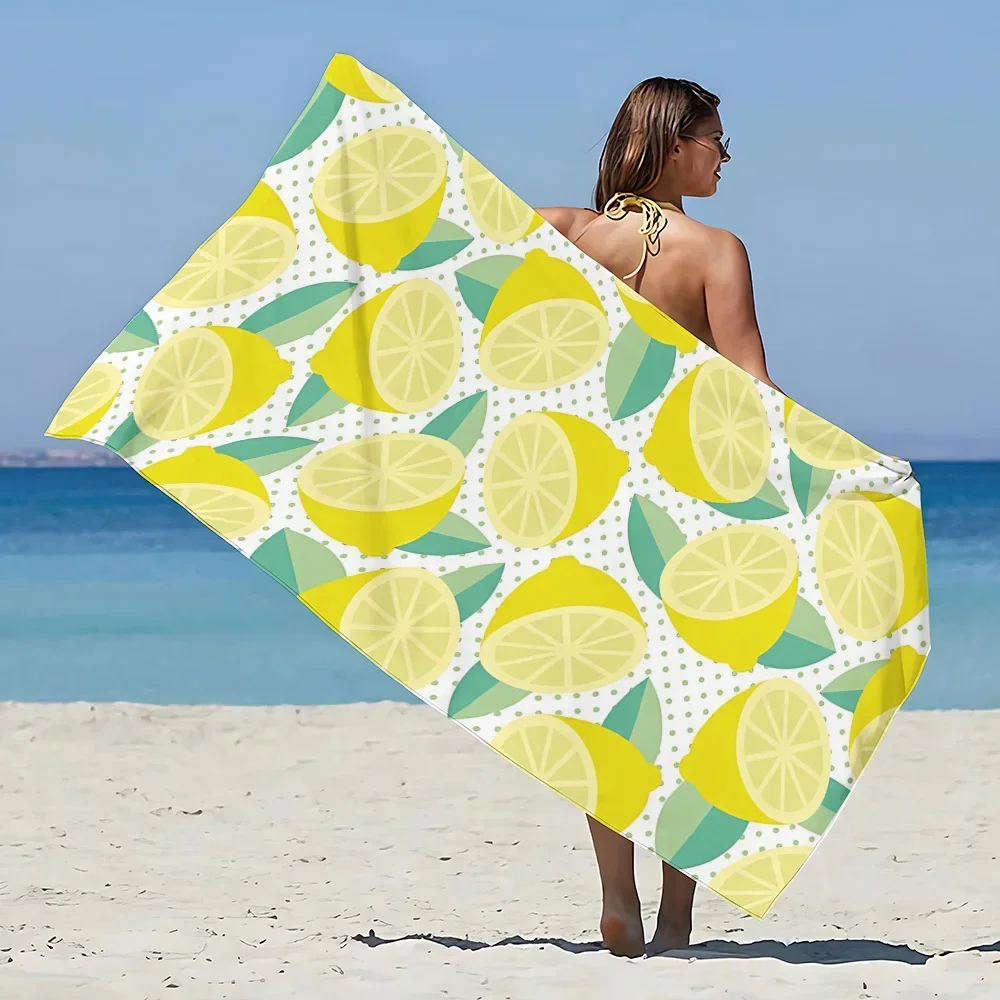 L-Лимонное пляжное полотенце из микрофибры без песка быстросохнущие мягкие