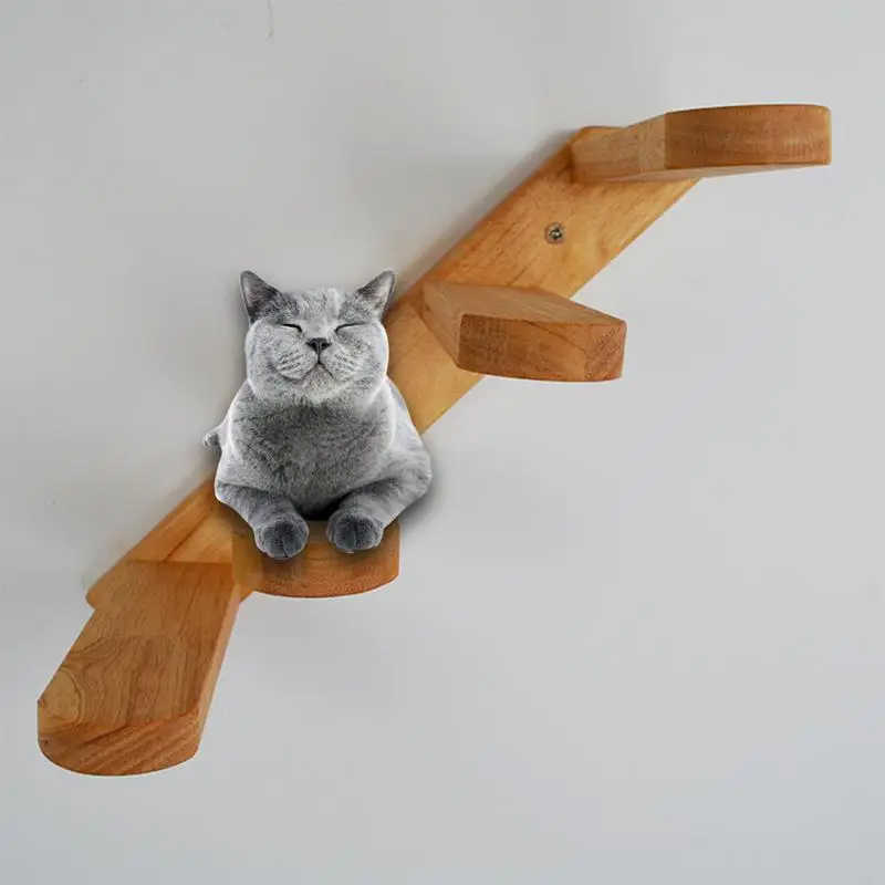 

Cat Wall Shelves Wood Cat Stairs With 4 Steps Cat Wall Furniture For Scratching And ClimbingCat Climber Cat Scratching Post-Cat