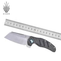 kizer folding knife v5488c3 c01c xl carbon fiber handle sheepdog folding cleaver knives used for kitchen tools outdoor camping