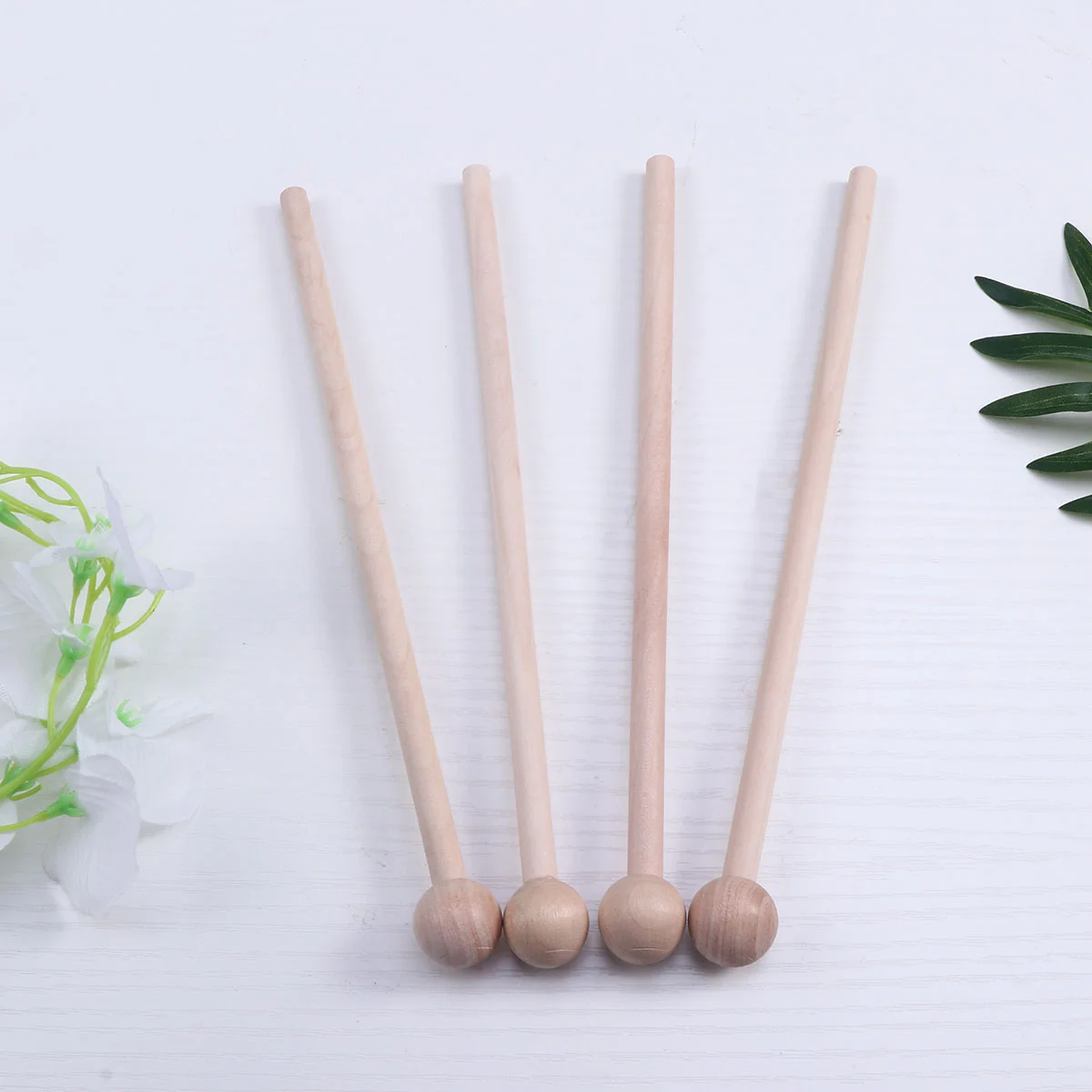 

4pcs Percussion Sticks Wood Mallets Instrument Musical Percussion Accessories for Wood Block Xylophone