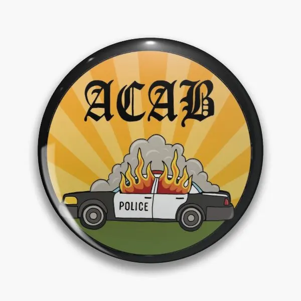 

Burning Cop Car Customizable Soft Button Pin Badge Jewelry Clothes Collar Hat Lover Brooch Cartoon Funny Gift Metal Decor Cute