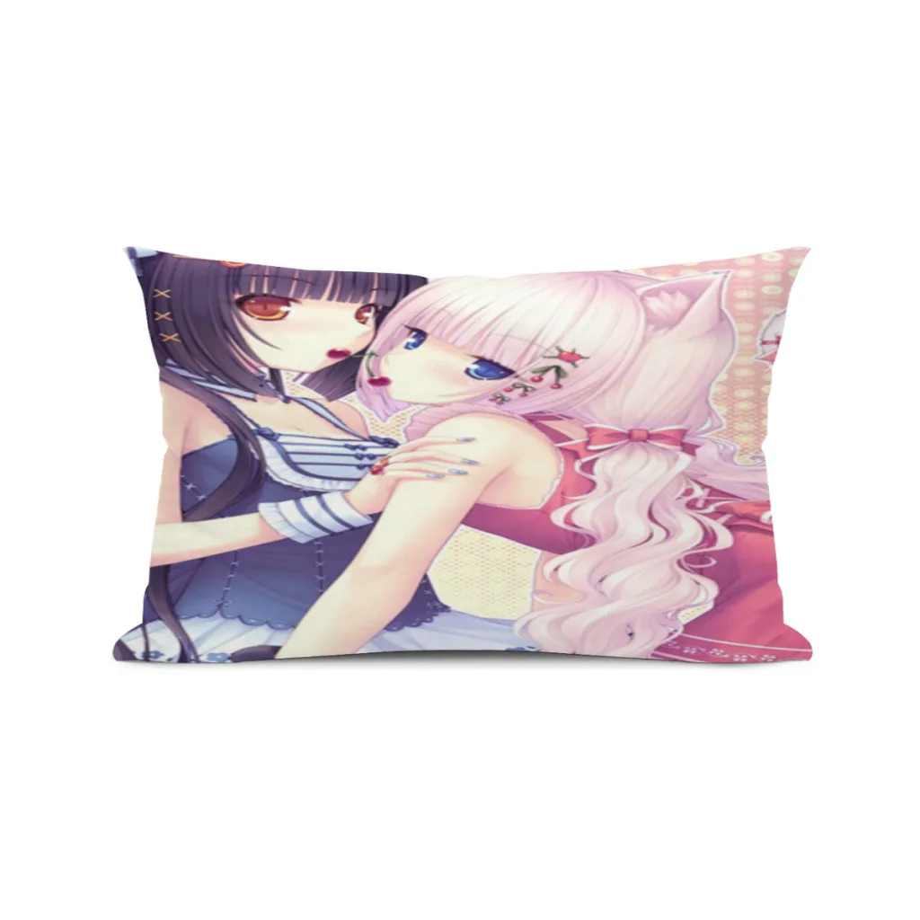 

Nekopara-Anime-Rectangular Cushion Cover 30x50 Polyester Pillowcase Decorative Sofa Cushions Pillowcover Home Decor Pillow Cases