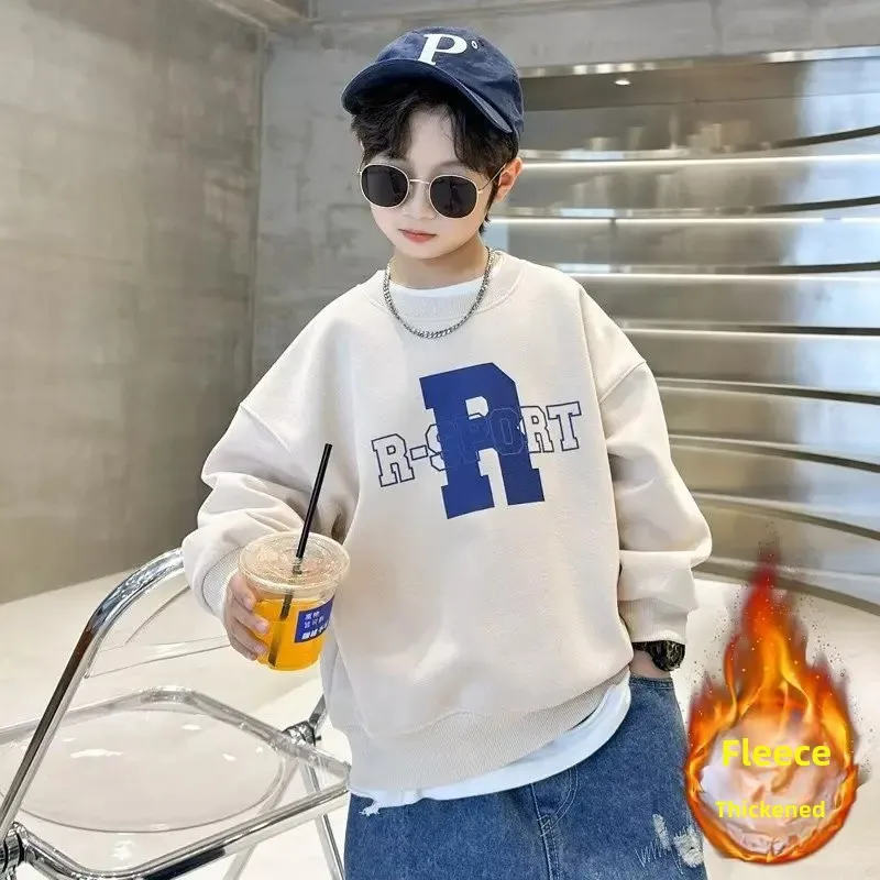 Толстовка на осень/зиму для мальчиков новинка 2024 стильный повседневный топ с