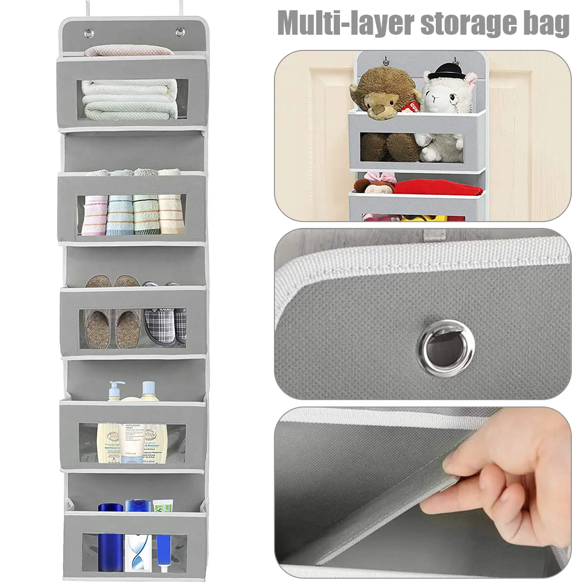 

Over The Door Hanging Organizer 5 Pockets Over Door Hanging Organizer Wall Mounted Storage Shelves Behind The Door Hanging
