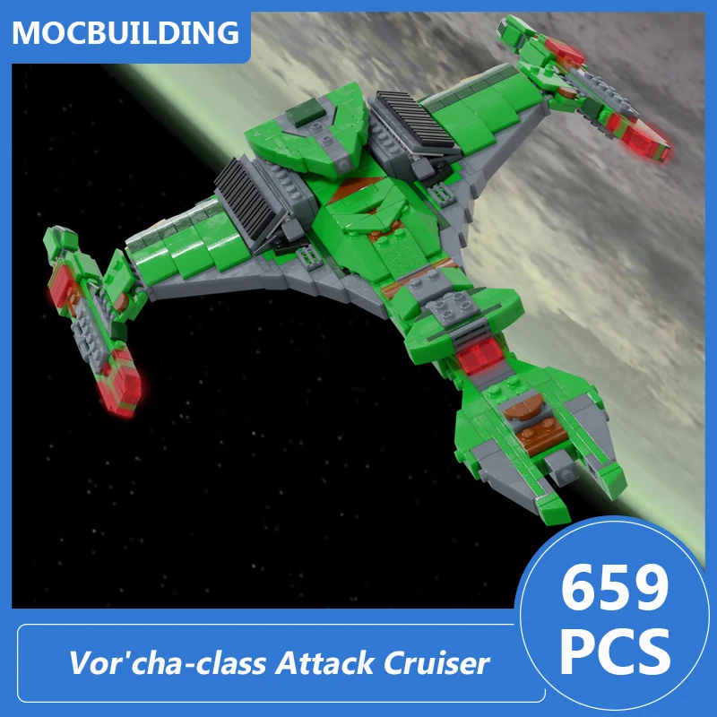 

Vor'cha-class Attack Cruiser 1:1250 Scale Model Moc Building Blocks Diy Assemble Bricks Space Educational Kids Toys Gifts 659PCS