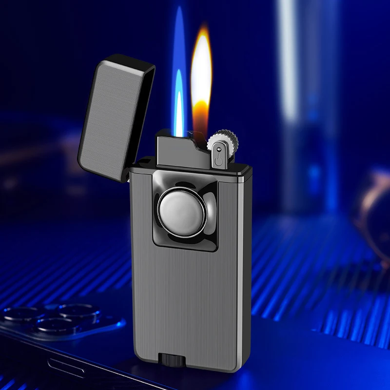 

Double Torch Plus Open Flame Lighter Butane Gas Lighter Cigarette Lighters Metal Grinding Wheel Lighter Windproof Cigar Lighter