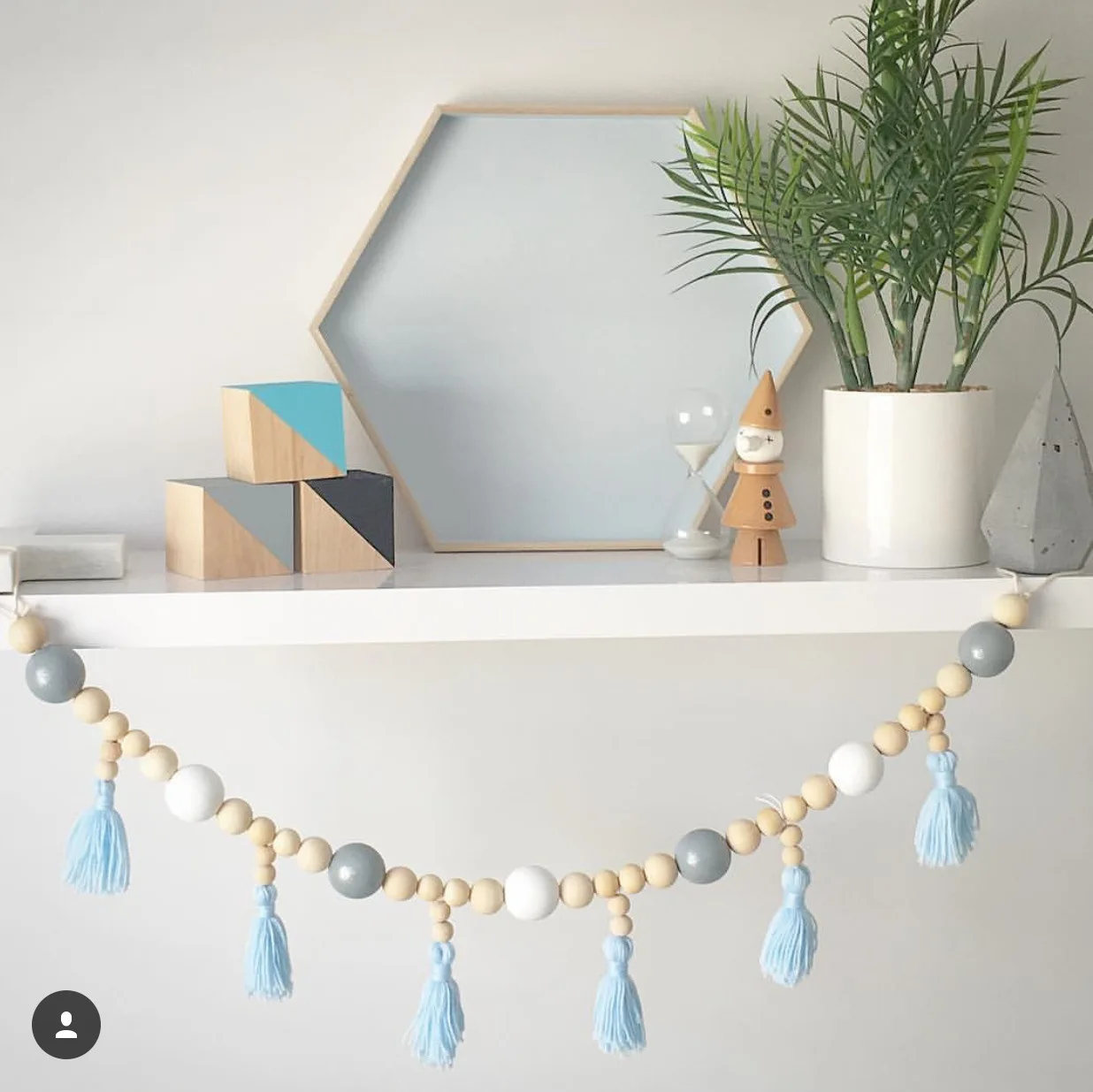 

Nordic Style Wooden Beads Tassel Pendant Wall Decoration Curtain Hanging Ornament Decorations for Girl' Bedroom