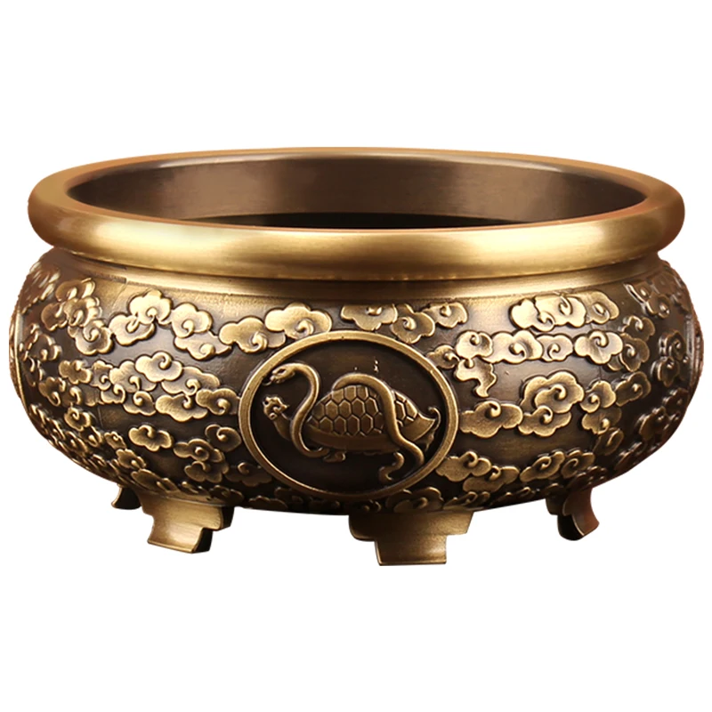 

Four Sacred Beasts Cornucopia Pure Brass Jucai Rice Jar Decoration Home Living Room Fortune Copper Basin Opening Gift