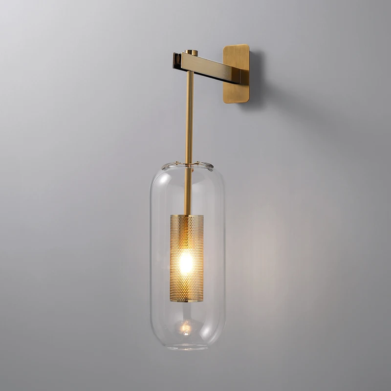 

Fixture Modern Glass Lamps Golden Nordic Living Lighting Staires Wall Room Lights Luminaire Bedside Sconce Home Decor Hallway