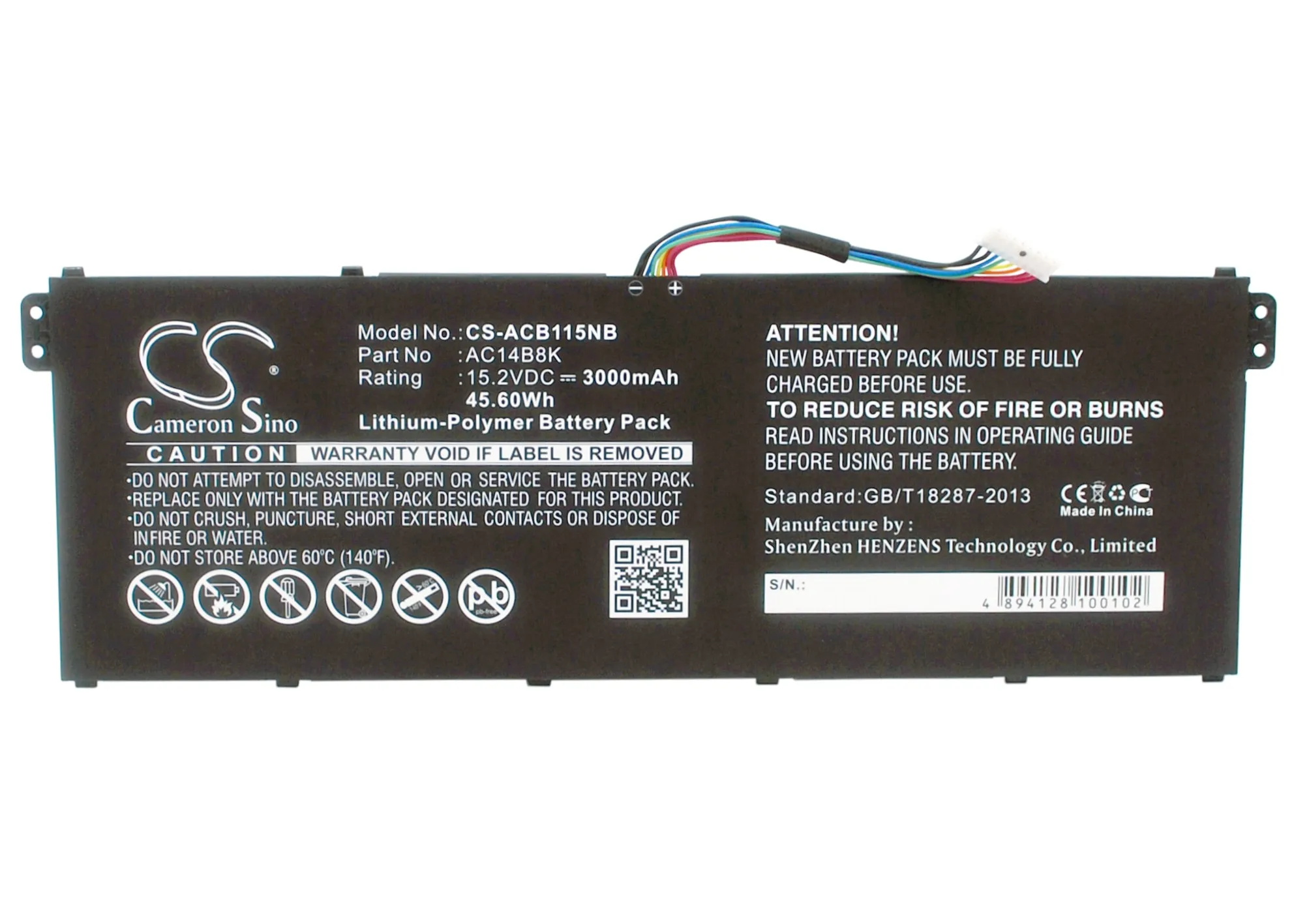 

CS 3000mAh / 45.60Wh battery for Gateway NE511, NE512