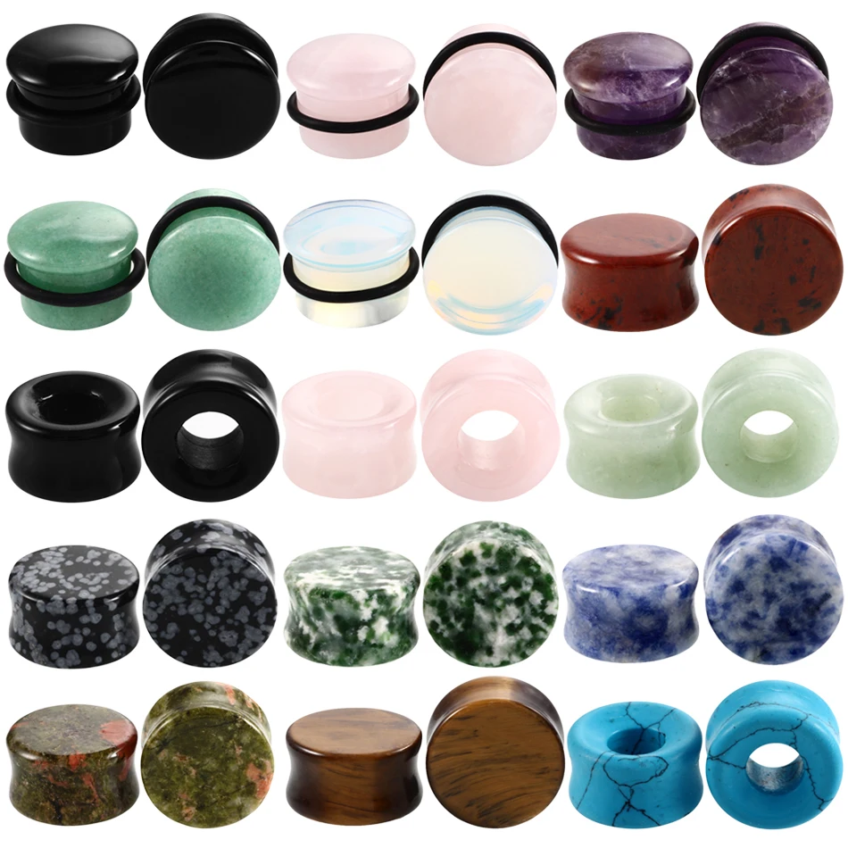 2 шт. камни туннели для ушей смешанные стили полые одиночные расклешенные уши