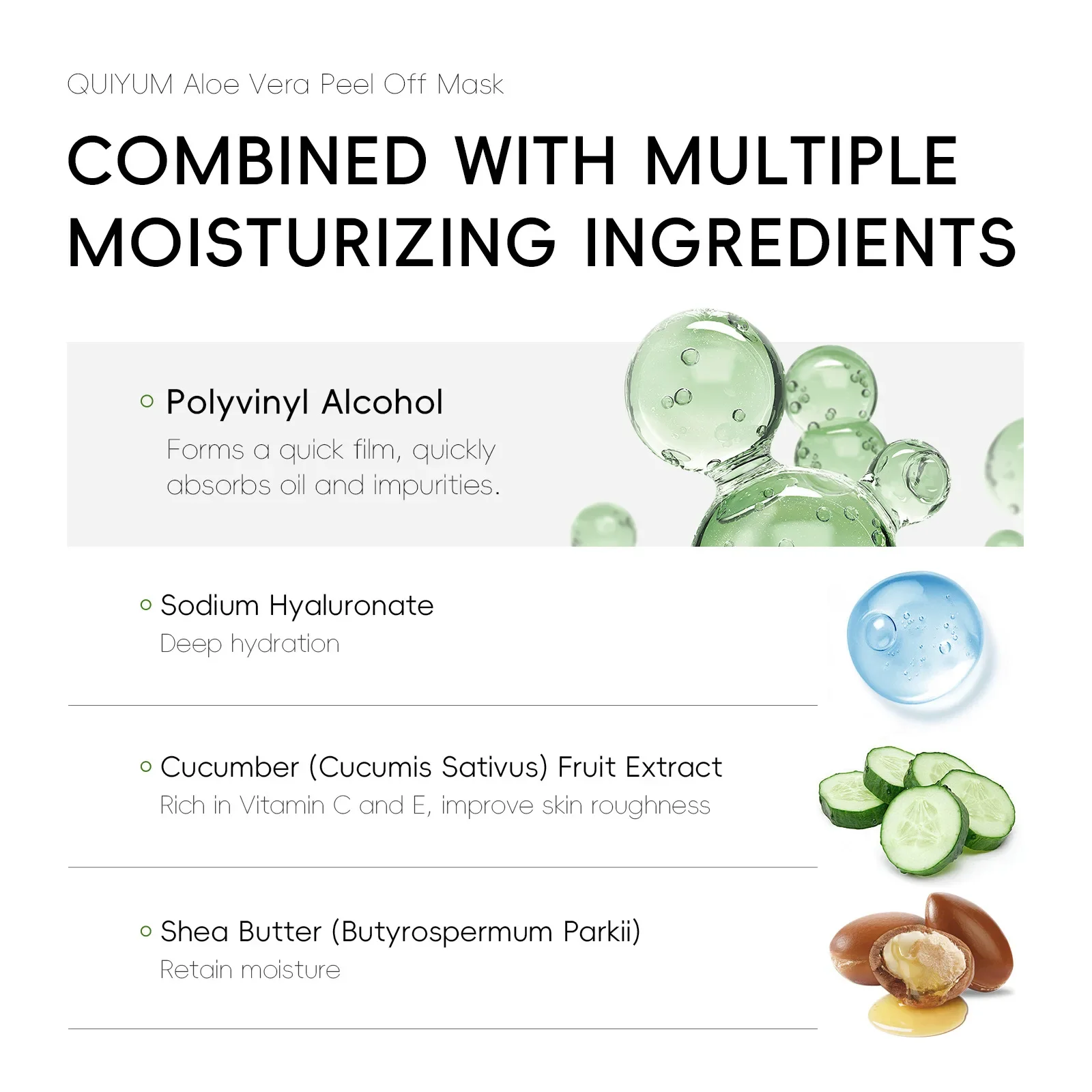 QUIYUM 50 г коллагеновая отшелушивающая маска с алоэ вера увлажняющая глубокая