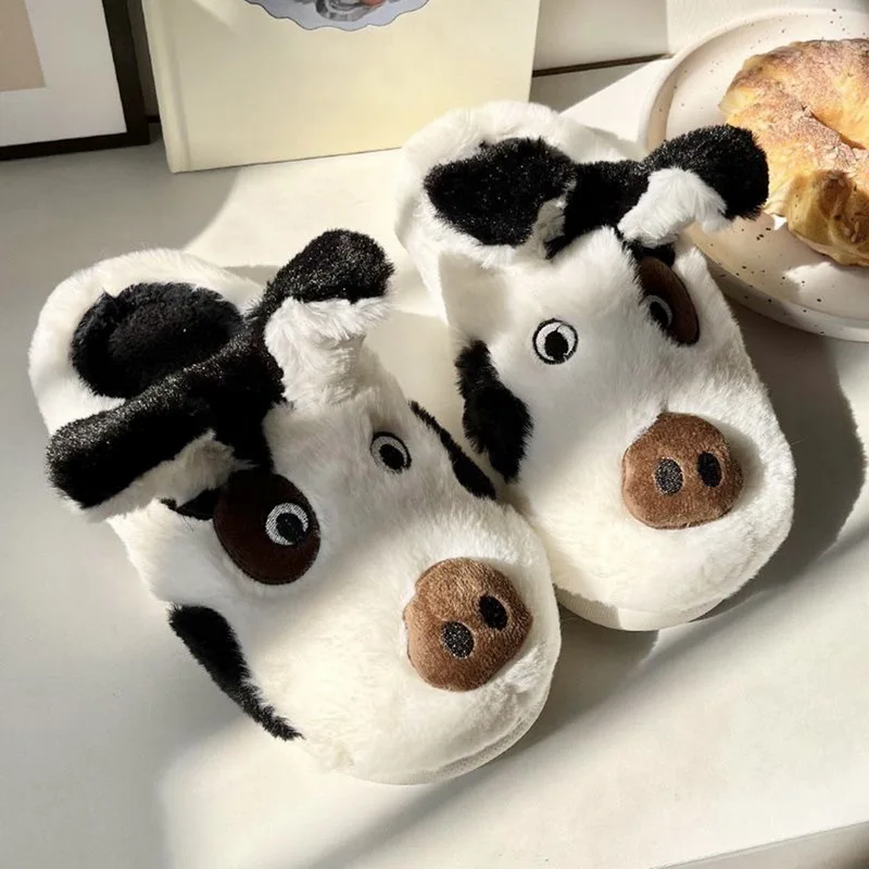 

Симпатичные Тапочки с животными для женщин и девочек, милые пушистые зимние теплые тапочки, женские домашние тапочки с мультяшными собакам...