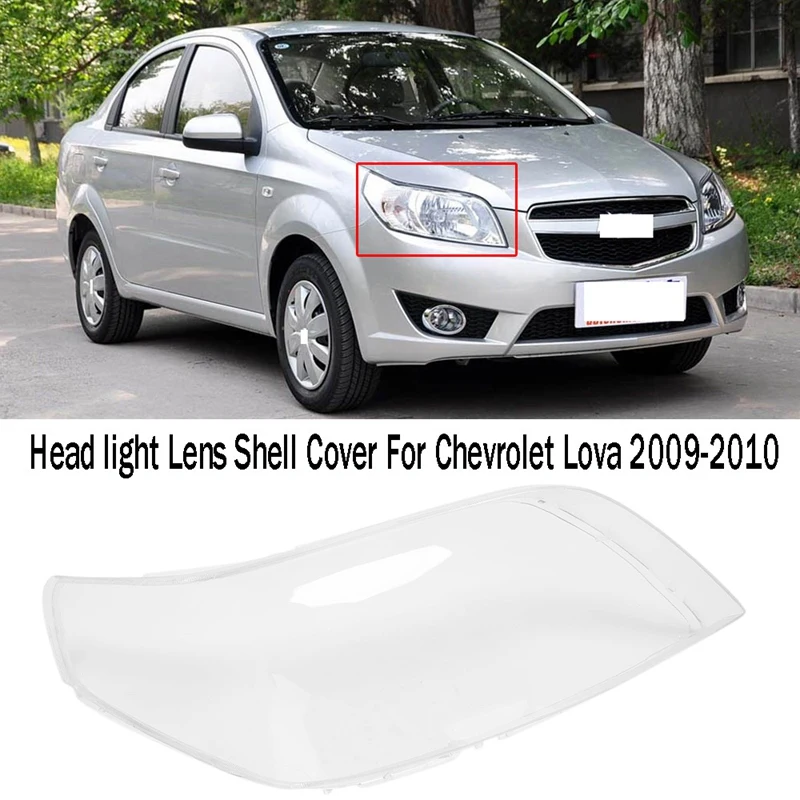 

Car Front Headlight Head Light Lamp Lens Shell Cover Replacement for Chevrolet Lova 2009-2011