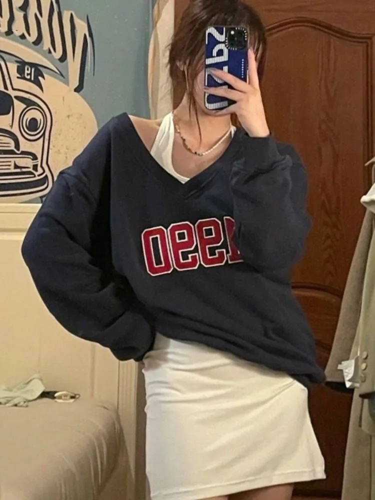 

Woherb Aesthetic Fashion Dress Suit Casual Loose Pullovers Tops Bodycon Halter Mini Dresses Harajuku Tunic Sets Grunge Clothes
