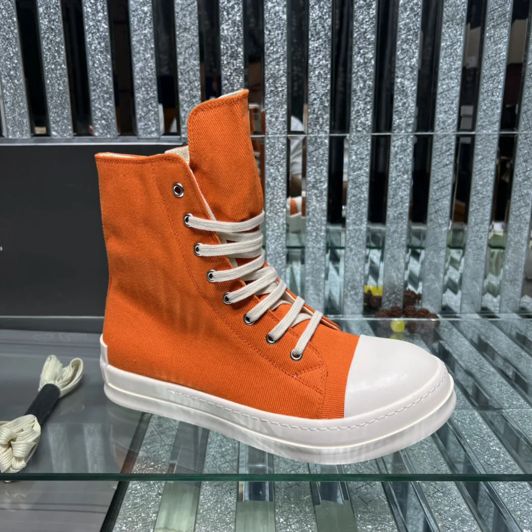 

New Arrival Classic Brand Women's Men's Orange Canvas Casual Fashion Sneakers Designer High Shoes Hmro2207