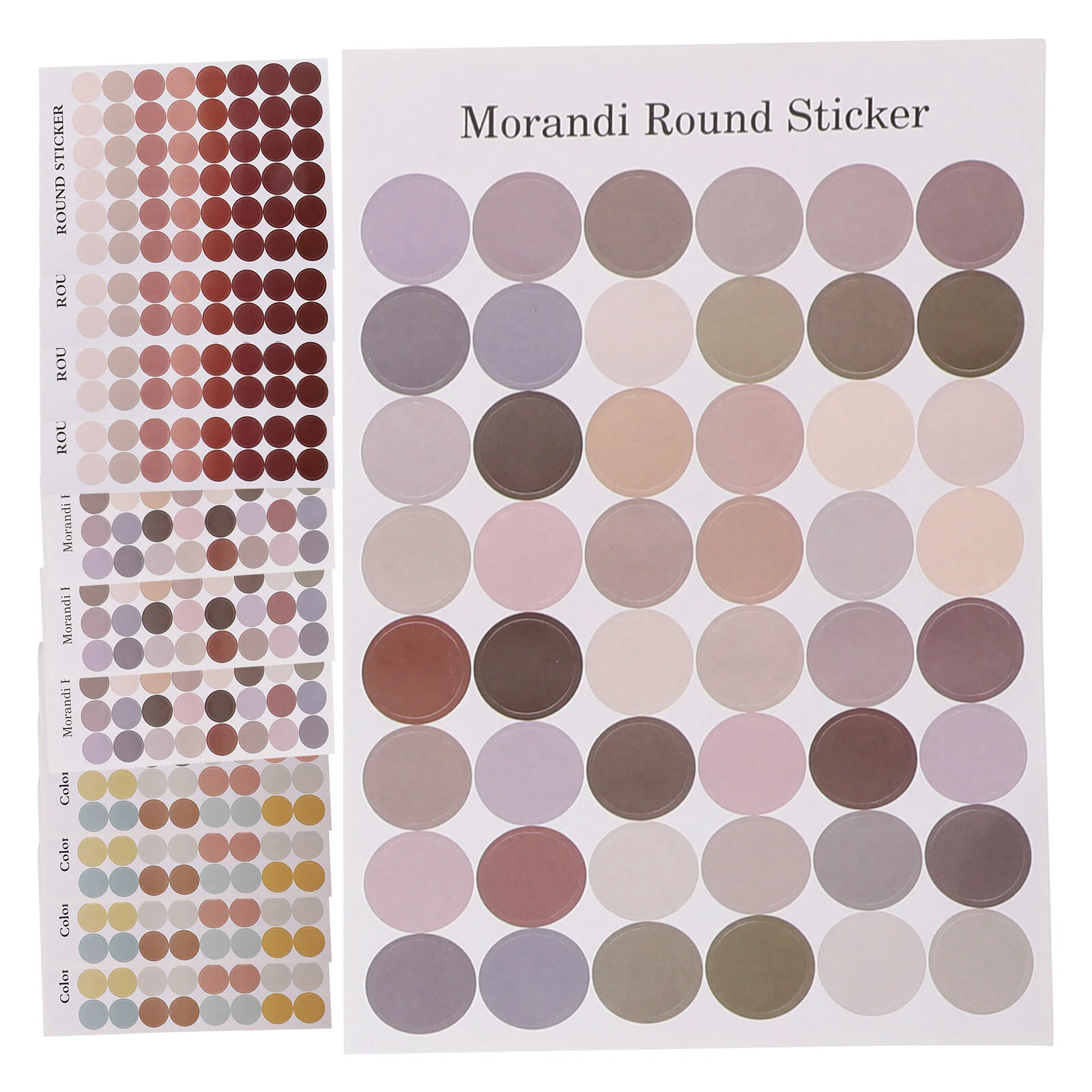 

12 Sheets Morandi Portable Envelop Stickers Delicate Envelope Multi-function Scrapbook Colored Dot Seal Accessory Photo Supply