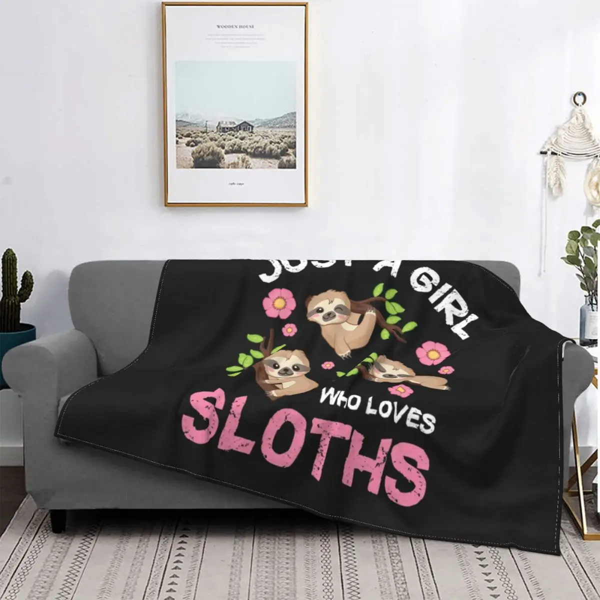 

Just A Girl Who Loves Sloths Funny And Cute Sloth Blankets Flannel Throw Blankets Bedroom Sofa Personalised Soft Warm Bedspread