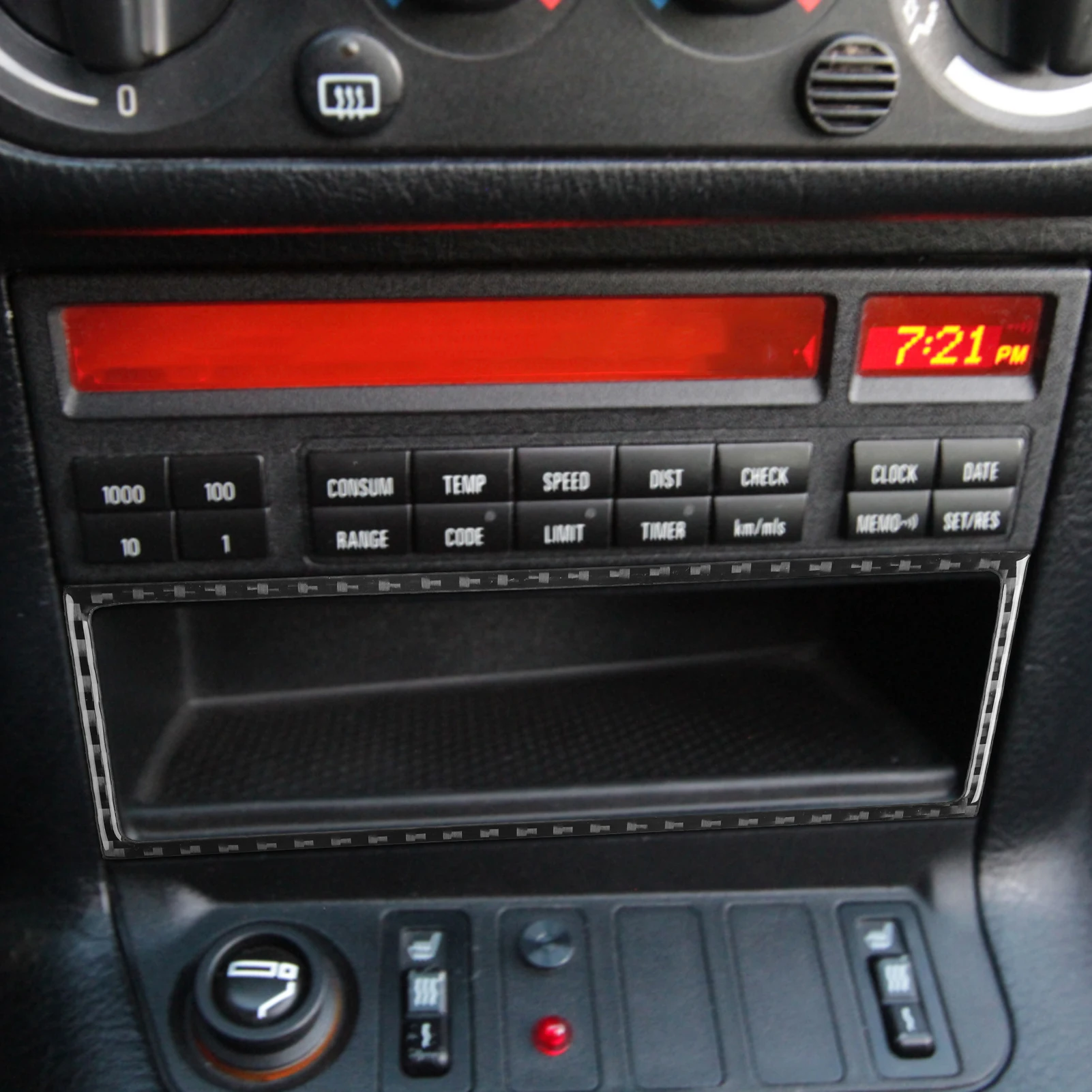 Фото Для BMW 3 серии E36 1994-19096, автомобильные аксессуары, центральный ящик для хранения из углеродного волокна, рамка, внутренняя крышка, накладка, модификация наклейки №3
