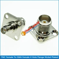 1x pcs tnc female to sma female plug 4 hole flange panel mount nickel plated brass coaxial rf connector adapters